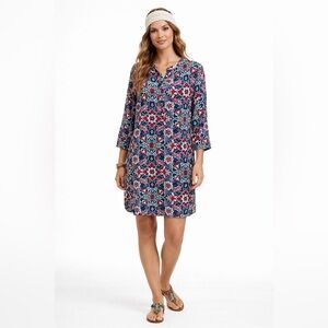 LOFT Ann Taylor Classic Floral Printed Mosaic Design Boho Tunic Dress Size XS